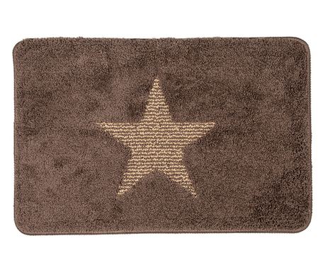 Rjava/kremna tekstilna kopalniška preproga 58x38x1 cm