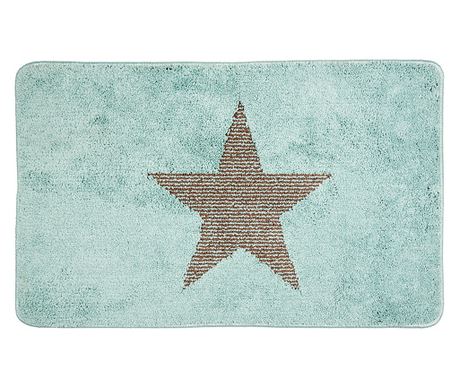Rjava modra tekstilna kopalniška preproga 78x48x1 cm