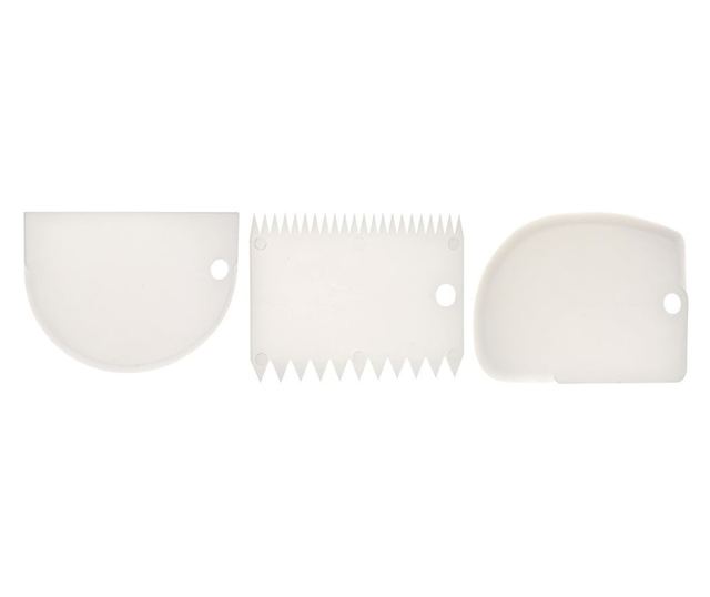 Set 3 raclete patiserie Koopman, plastic, 12x8 cm, alb