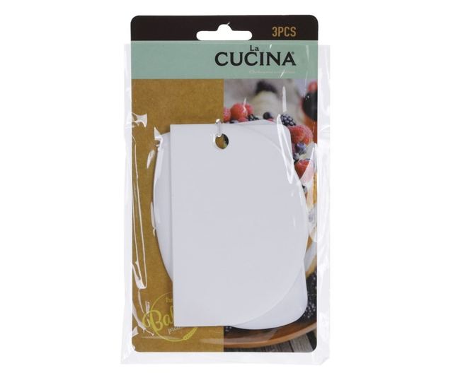 Set 3 raclete patiserie Koopman, plastic, 12x8 cm, alb