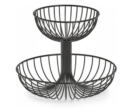 Fructiera Zeller,2 nivele,32x26cm,metal,negru Zeller, metal, 32x32x26 cm