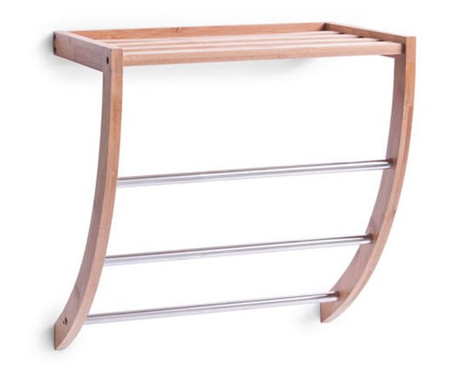 Raft de baie Zeller, bambus, 38x24x40 cm, maro/argintiu