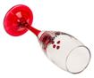 Set 2 pahare, de șampanie, cu inimioare, bază roșie, mesaj Love, 20 cm