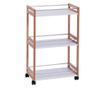 Raft pentru baie Zeller, MDF/bambus/metal, 51x30x81 cm, alb/maro