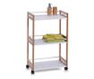 Raft pentru baie Zeller, MDF/bambus/metal, 51x30x81 cm, alb/maro