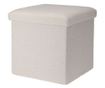 Taburet pliabil cu spațiu de depozitare - Storage Solutions®, tip cutie, otoman, culoare alb, 38x38x38 cm thumbnail 1