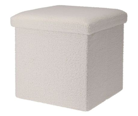 Zložljiv osmanski regal za shranjevanje - Storage Solutions®, škatlast, tabure, barva izven bele, 38x38x38 cm