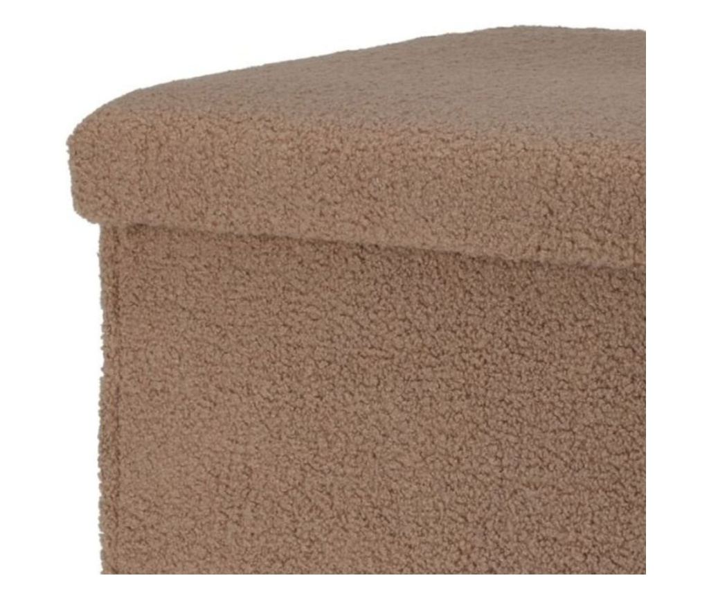 Taburet pliabil cu spațiu de depozitare - Storage Solutions®, tip cutie, otoman, culoare cafeniu, 38x38x38 cm - 2
