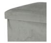 Taburet pliabil catifelat cu spațiu de depozitare - Storage Solutions®, tip cutie, otoman, culoare gri, 38x38x38 cm thumbnail 2