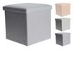 Taburet pliabil cu spațiu de depozitare - Storage Solutions®, tip cutie, otoman, culoare crem, 38x38x38 cm thumbnail 2