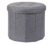 Taburet pliabil rotund cu spațiu de depozitare - Storage Solutions®, tip cutie, culoare gri, 45x45x39 cm thumbnail 1