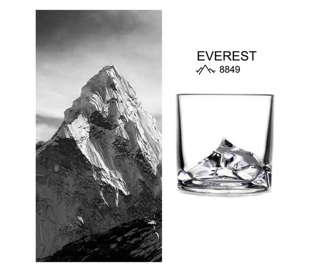 Set pahare și decantor whiskey LIITON L20900, 1 L, 230, 250, 260, 280 ml, 5 piese, pereți îngroșați, fund 3D în formă de vârf