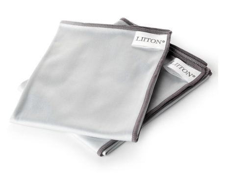 LIITON L20400 Σετ Πανιά Καθαρισμού από Μικροΐνες για Κρυστάλλινα Γυαλιά, 50x31 cm, 2 τεμ., Γκρι