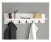 OEM fali polc, 5 akasztóval, modern design, fehér thumbnail 3