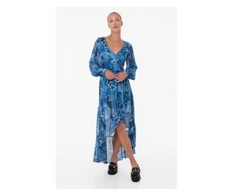 Rochie asimetrica Guess cu imprimeu paisley W3YK48 XS INTL Bleumarin