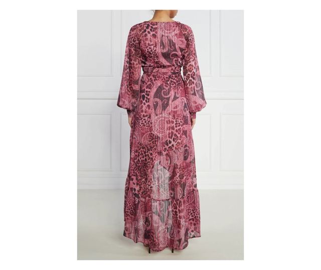 Rochie asimetrica Guess cu imprimeu paisley W3YK48 XS INTL Roz