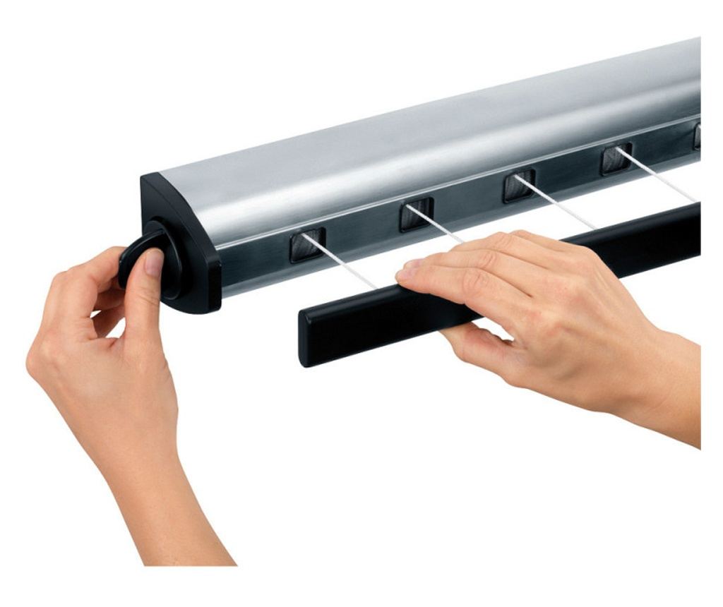 Prostor Brabantia Extractor 90300176, 22 m, Montare pe perete, Blocare automată, Rezistent la coroziune, Negru/Inox - 3