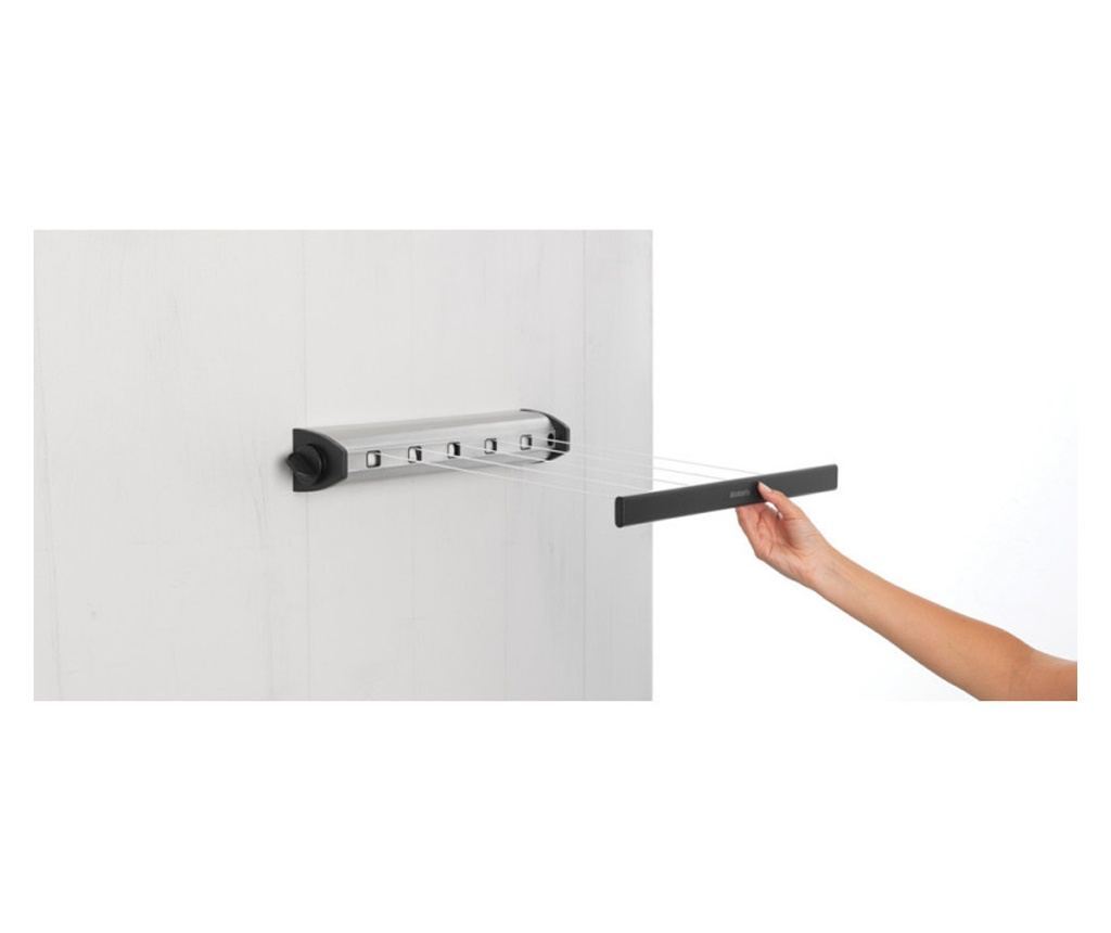 Prostor Brabantia Extractor 90300176, 22 m, Montare pe perete, Blocare automată, Rezistent la coroziune, Negru/Inox - 5