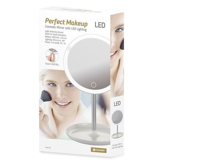 Ogledalo za ličenje LED 4W Platinet, za popolno ličenje.