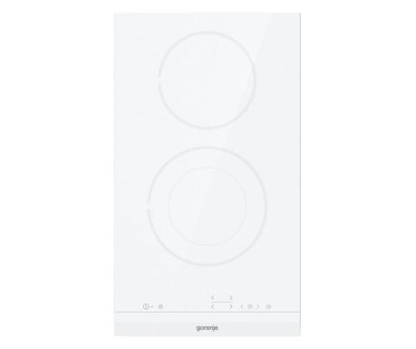 Plita ceramica incorporabila Gorenje ECT322WCSC, 2900W, 2 zone, 8 nivele, StopGo, StayWarm, Alb