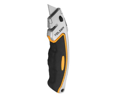 Κοπίδι Tolsen 61x19mm με 5 λεπίδες βιομηχανικής χρήσης, λεπίδα από υλικό Sk5, σώμα από κράμα ψευδαργύρου, κίτρινο/μαύρο