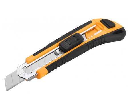 Κόφτης με λεπίδα Clic Klausstech, υλικό λεπίδας Sk4, διάσταση 18 x 100 mm, επίπεδο κουμπί, ανασυρόμενη λεπίδα, περίβλημα ABS, σχ
