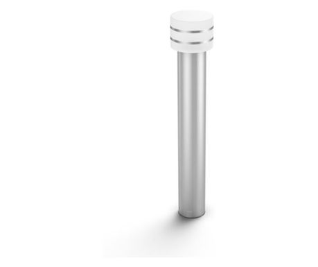 Philips LED zunanja stoječa svetilka E27, topla bela svetloba 2700 K, sodoben slog, 25000 h, IP44, 50 60 Hz, 9 W moč, srebrna ba