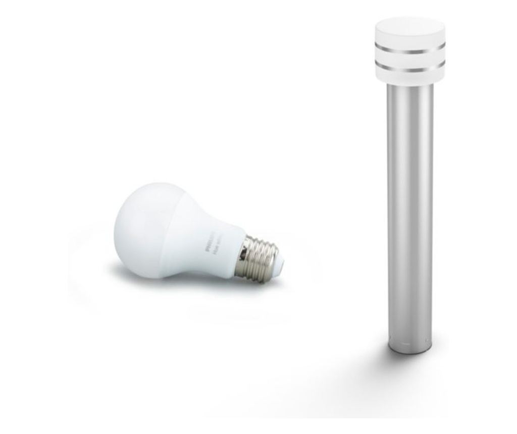 Philips LED Post Light E27, Warm White Light 2700 K, Modern Style, 25000 H, IP44, 50 60 Hz, 9w Power, Silver Color - 3