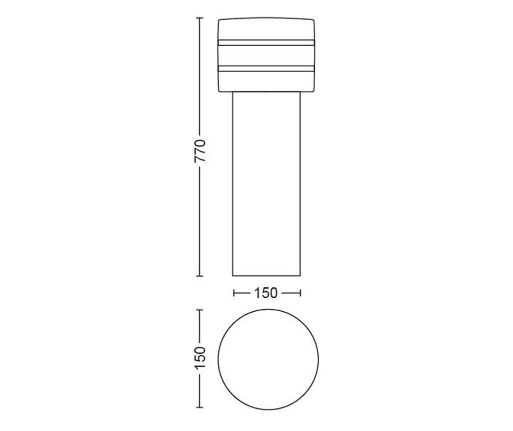 Philips LED Post Light E27, Warm White Light 2700 K, Modern Style, 25000 H, IP44, 50 60 Hz, 9w Power, Silver Color - 5
