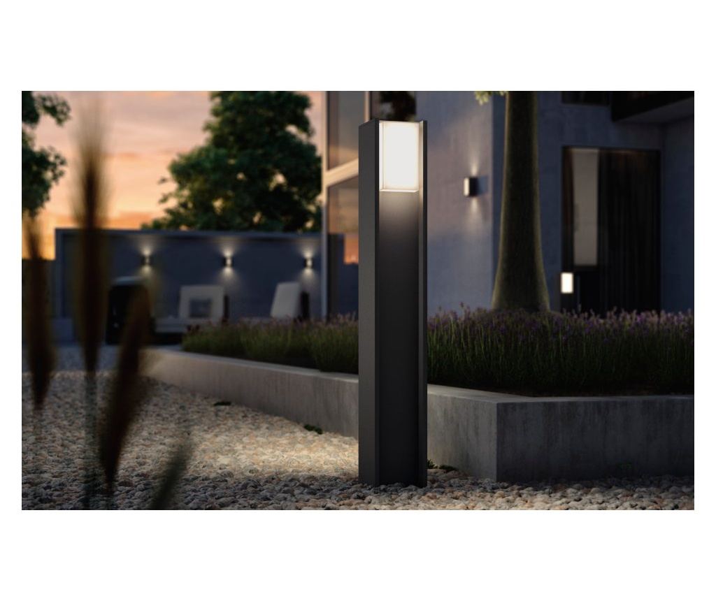Philips Exterior LED Post Light, Dimmable, IP44, White Light, 806 Lm, 25000 Hours Lifespan, 9W Bulb Power, Grey Color - 4