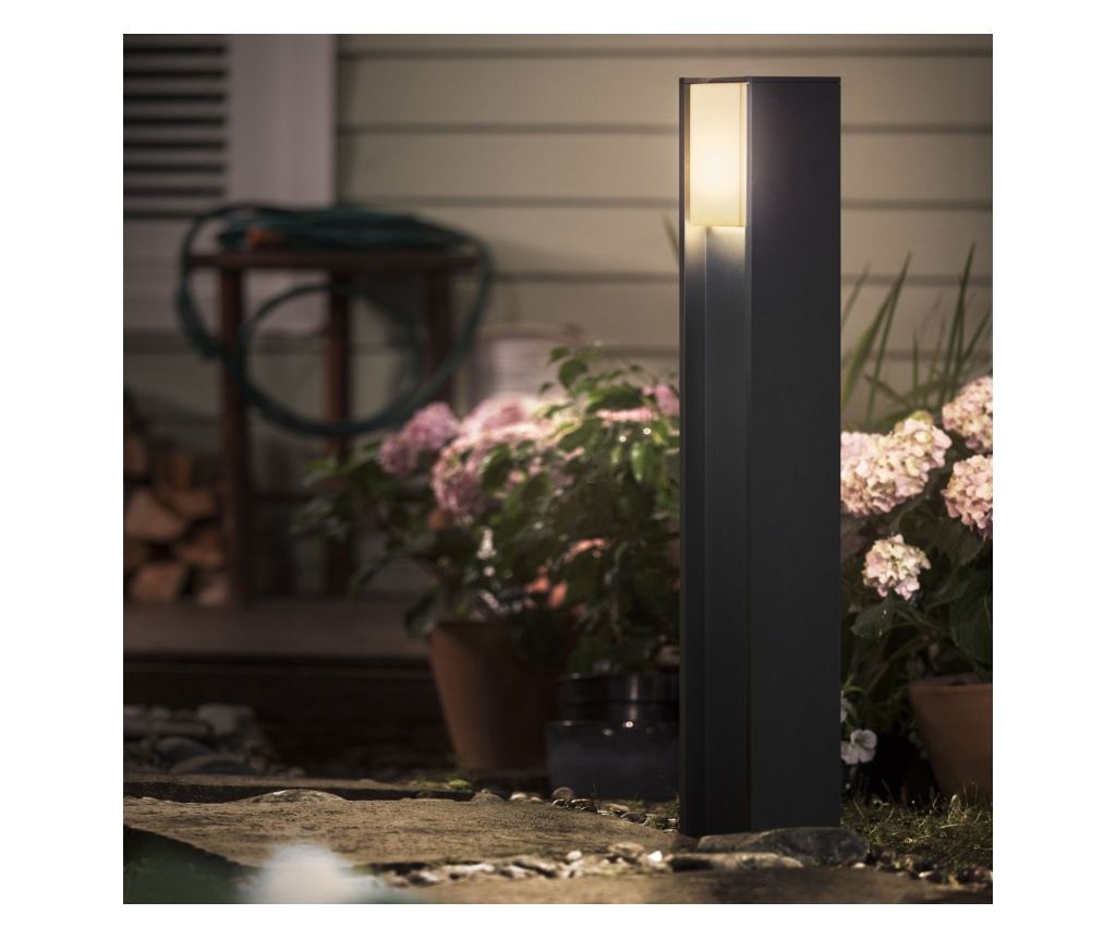 Philips Exterior LED Post Light, Dimmable, IP44, White Light, 806 Lm, 25000 Hours Lifespan, 9W Bulb Power, Grey Color - 6