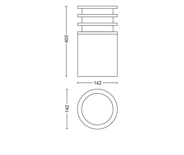 Zunanja osvetlitev Philips s podstavkom z LED E27, topla bela svetloba 2700k, sodoben stil, avtonomija 25000 ur, IP44, moč žarni