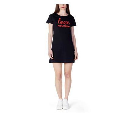 Rochie-tricou dama Love Moschino W592927 XS INTL Negru