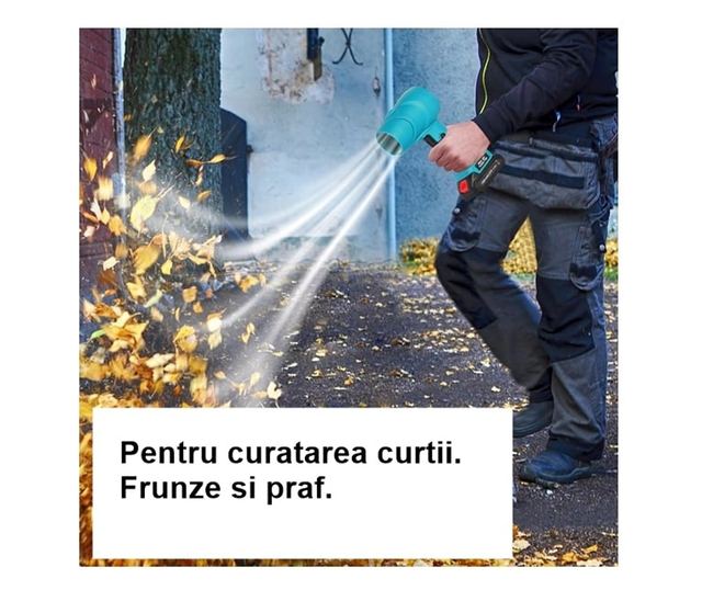Hordozható légfúvó, víz-, por- és hóeltakarítás, 555 köbméter, kék