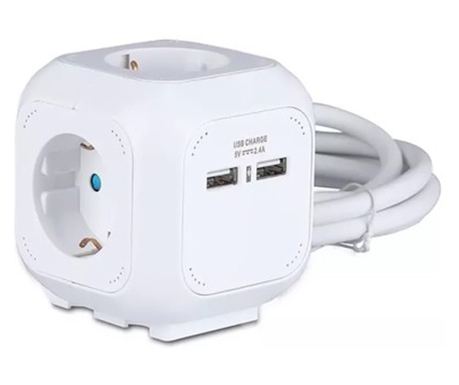 Podaljšek kocka USB 3x1,5mm 1,4m 4 poti 16a