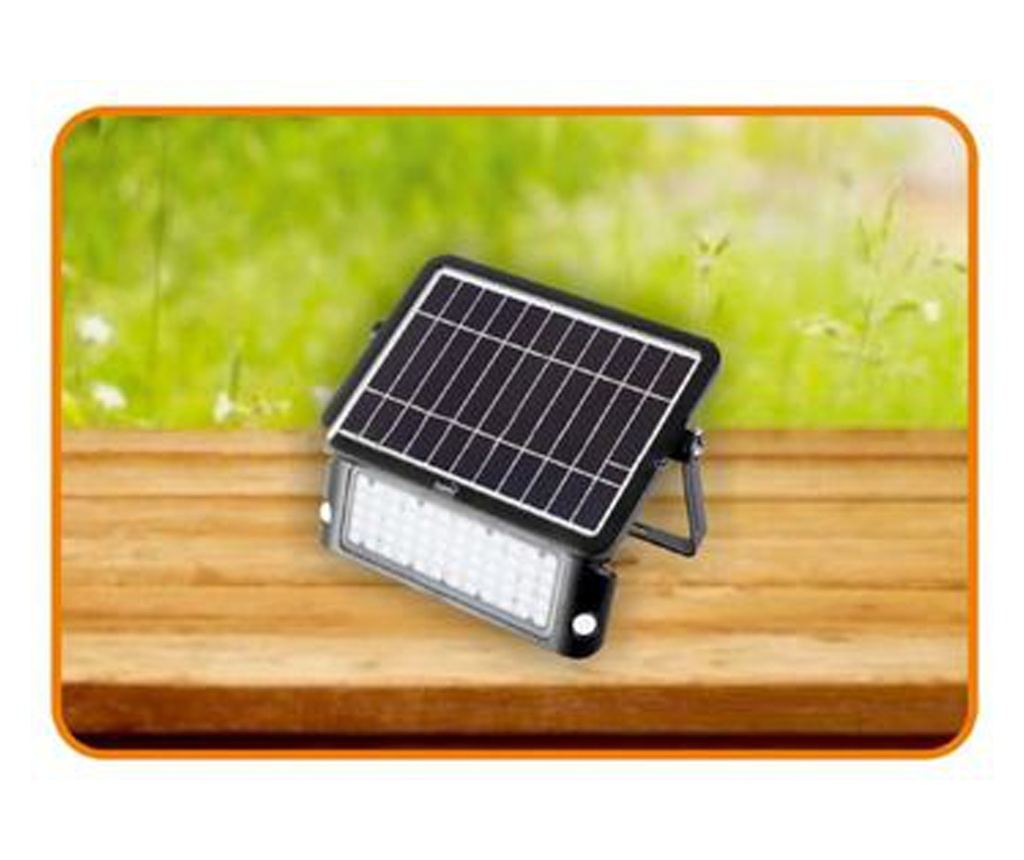 Profesionalni solarni LED reflektor s funkcijom senzora pokreta, svjetlosni tok 500 lm, temperatura boje 6000 K, ugrađena bateri - 2
