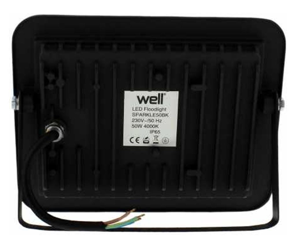 Projektor Led 50w 4500lm Ip65 4000k Čierny, Well - 3