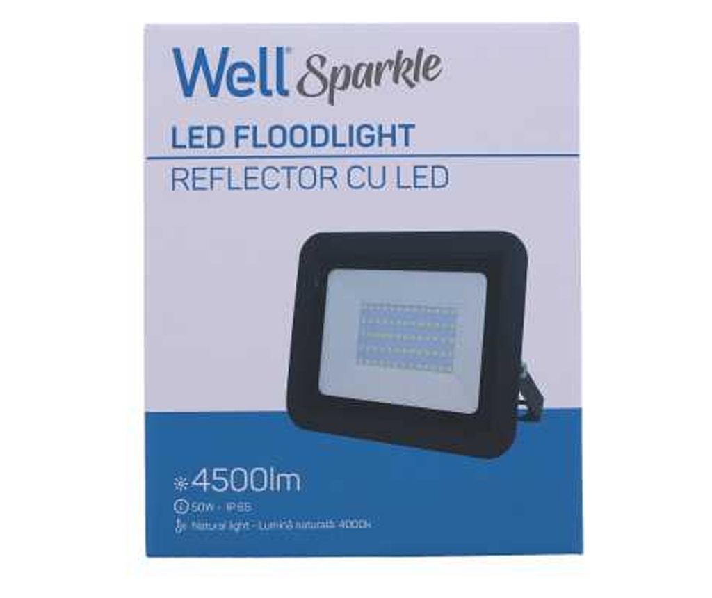 Projektor Led 50w 4500lm Ip65 4000k Čierny, Well - 4