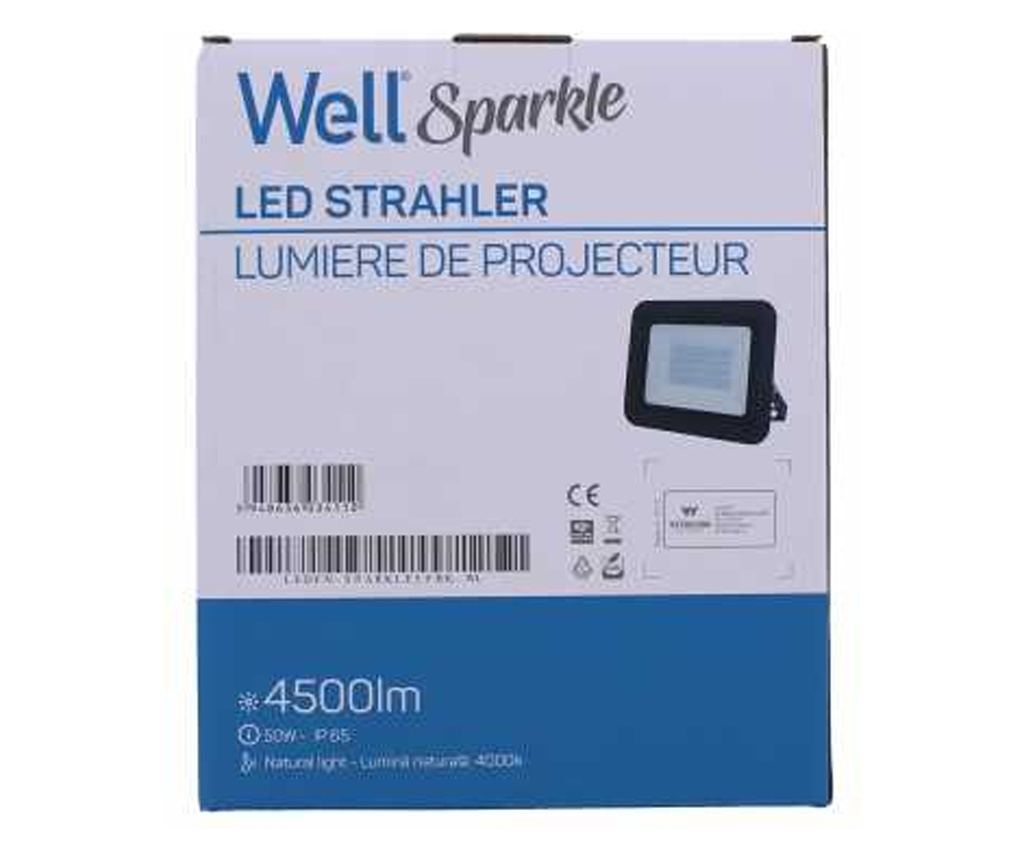 Projektor Led 50w 4500lm Ip65 4000k Čierny, Well - 5