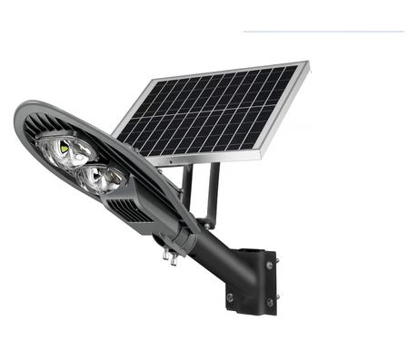 Λάμπα Ηλιακή Δρόμου, Φόρτιση Ηλιακή, Ισχύς 80W, Τηλεχειριστήριο, Μαύρο