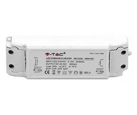 Driver LED panelhez V-TAC, 29W, A++