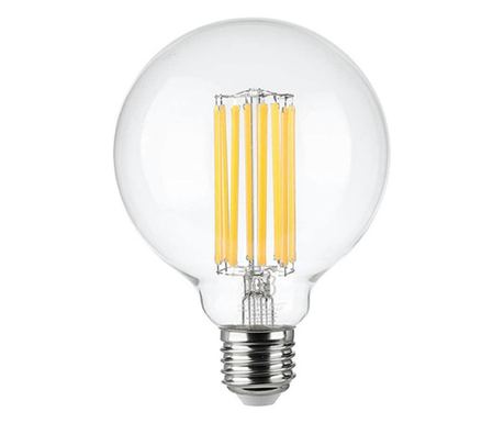 Λάμπα E27 G95 LED Filament, 6W, 2700K, Λευκό Ουδέτερο