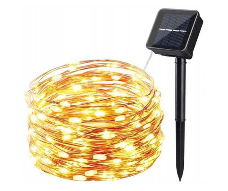 Svetlobna veriga iz bakra na sončno energijo 10m 100 LED diod