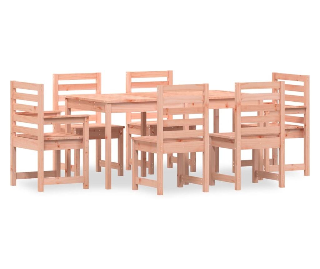 Градински комплект маса, 7 части, масивна дървесина Дуглас - 2