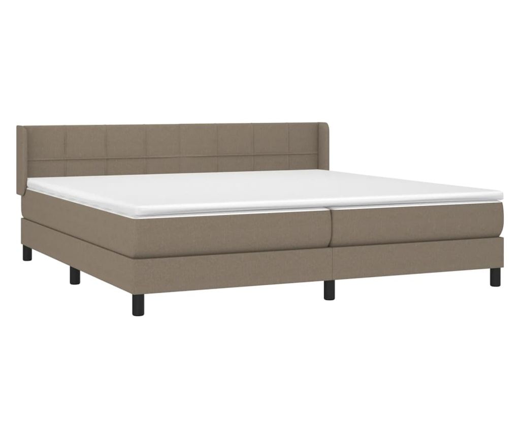 Боксспринг легло с матрак, таупе сиво, 200x200 см, текстил - 3