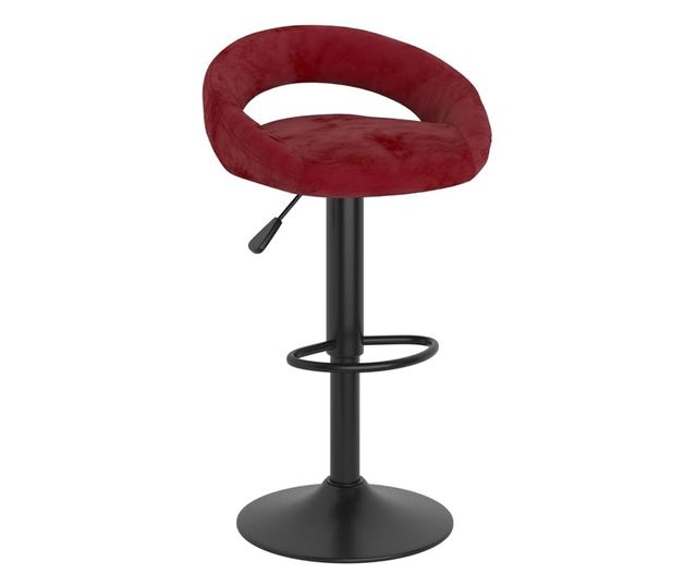 Barski stoli, 2 kosa, vinsko rdeča, žamet