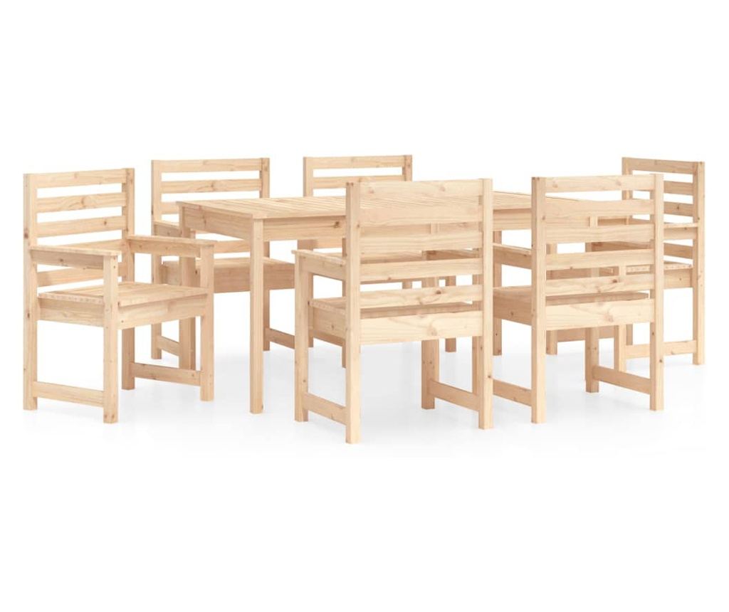 Set vrtnog namještaja, 7 komada, masivna borovina - 2