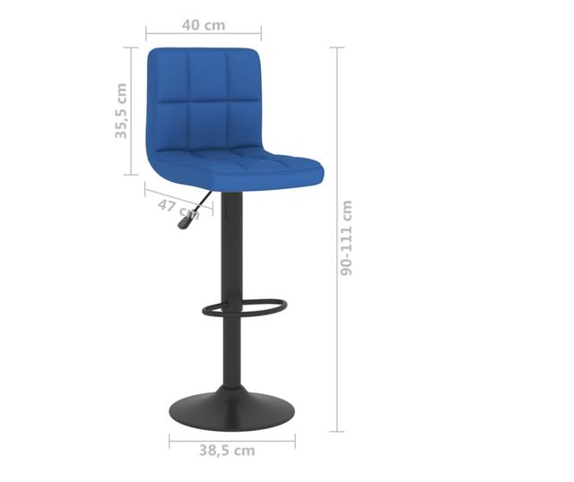 Barski stoli, 2 kosa, modra, blago