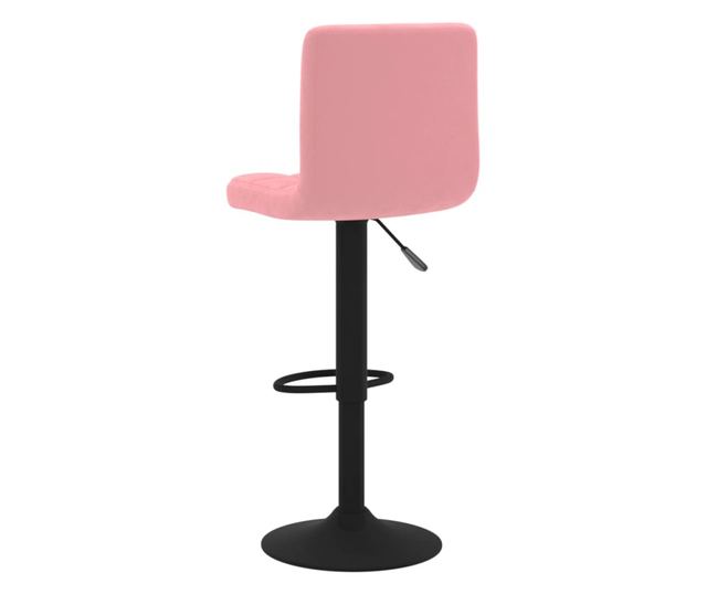 Barski stol, roza, žamet