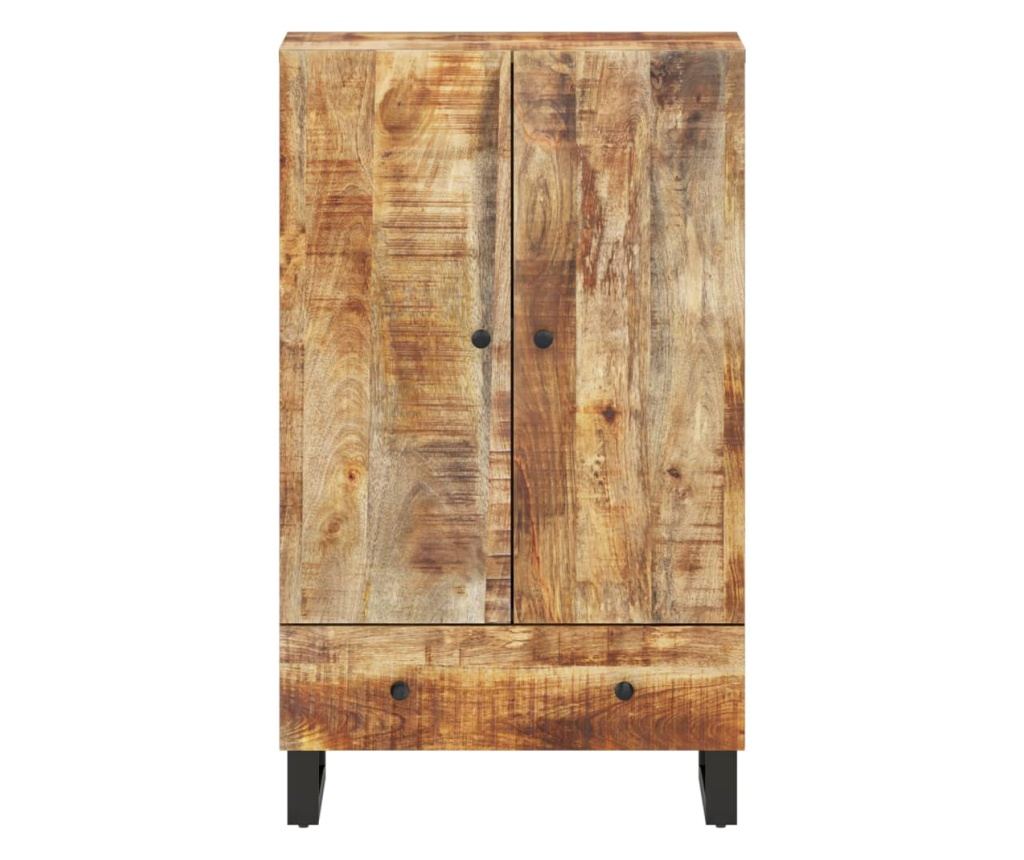 Шкаф с чекмеджета, 60x33x100 см, масивно дърво манго и желязо - 3
